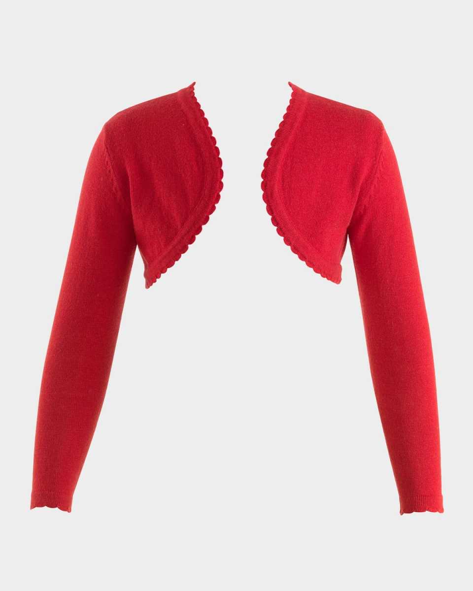 Girl's Scalloped Trim Bolero, Size 2-10
